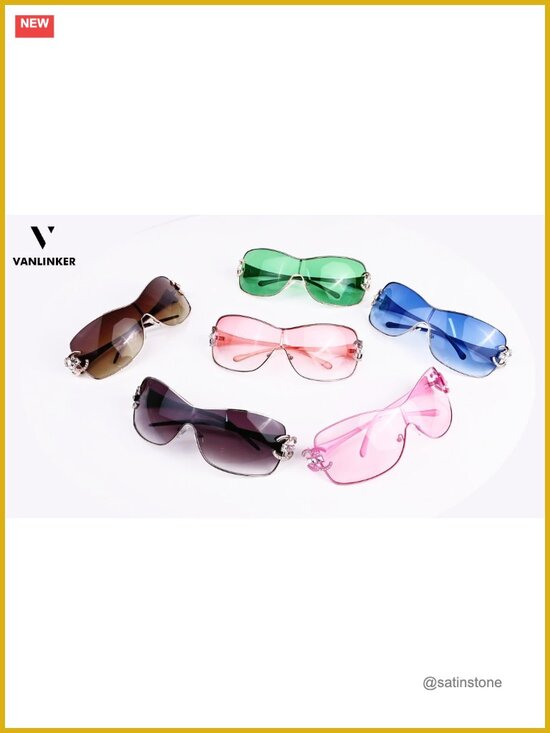 Futuristic Y2K Wrap Around Oversized Sunglasses UV400 Shield Shades for Women main image 4